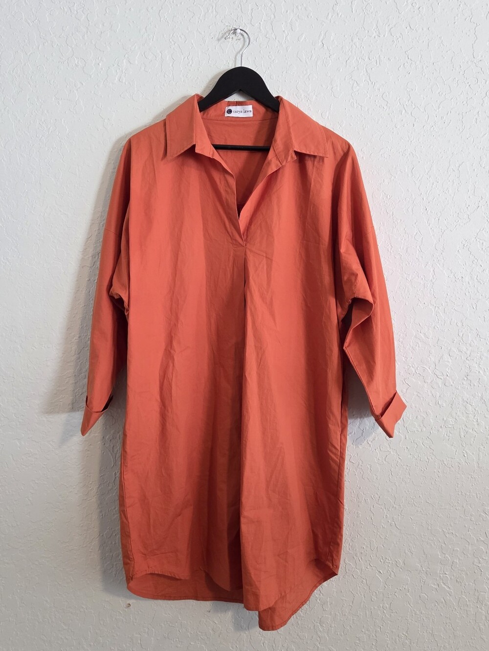 Caryn Lawn Preppy Star Dress Burnt Orange Gameday UT Longhorns Shirt Dress